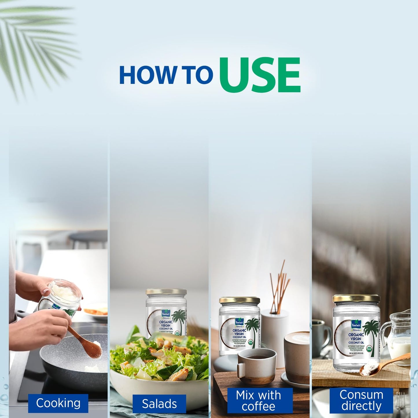 "Parachute Naturalz Organic Virgin Coconut Oil | Cooking Oil, Hair Oil, Body Oil & Oil Pulling | Cold Pressed | Unbleached | Unrefined | Non-Hydrogenated | MCT Oil | USDA Certified |6.7 Fl. Oz. | Glass Jar"