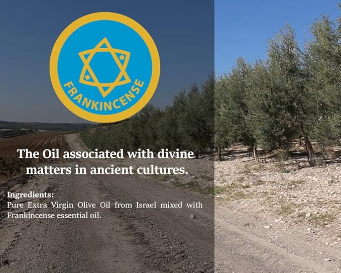 Frankincense Anointing Oil from Israel, Holy Spiritual Oils Bottles from Jerusalem Blessed, Handmade with Natural Ingredients and Blessed for Wedding Ceremony, Religious Use, 0.34 Fl Oz