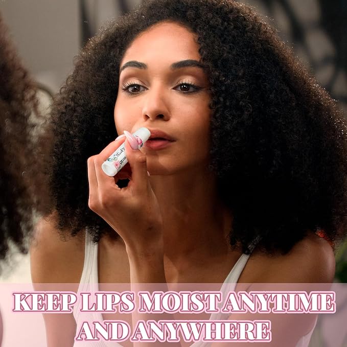 50 Pcs Pink Flowers Wedding Bridal Shower Gifts Bulk Floral Lip Balm Baby Shower Party Favors Thank You Appreciation Gifts for Women Tea Bachelorette Party