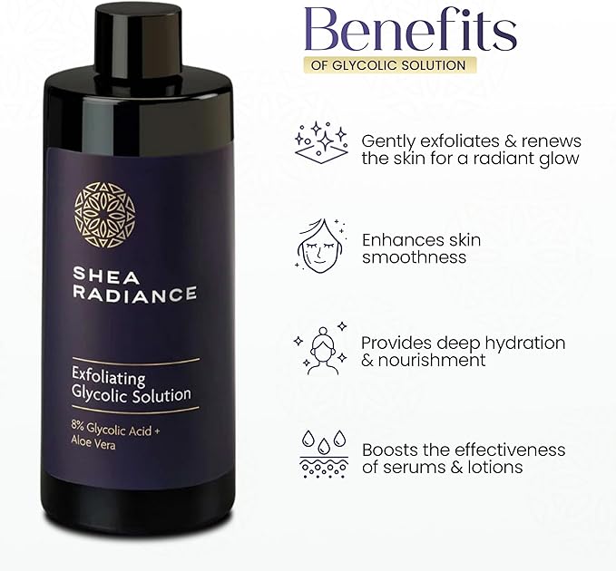 Glycolic Acid Toner Ordinary Glycolic Solution for Face Hydrating and Skin Toner for Women Face with AHA, Aloe Vera, Extract Facial Toner for Brightening, Acne, Exfoliation, and Skin Care 6.4 oz