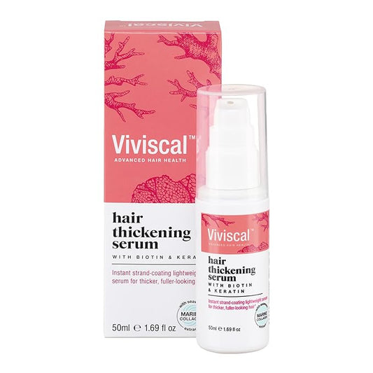 Viviscal Hair Thickening Serum, Instant Lightweight Hair Product, Leave-in Elixir for Thicker, Fuller Looking Hair, with Keratin & Biotin, 50ml (1.69 fl. oz.)