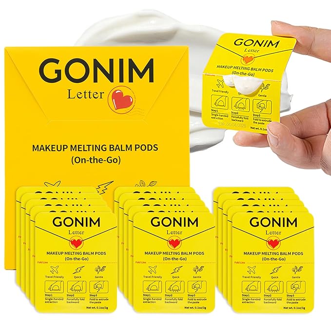 Makeup Remover Cleansing Balm On-The-Go | Made with Olive Oil & Hyaluronic Acid | Refreshing Finish | Highly Effective | Gentle for All Skin Types | Mini Travel Size Pods with 15 x 0.106 oz