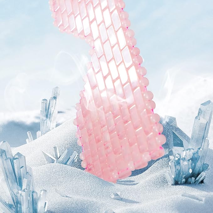 gemshan Jade Eye Mask, Rose Quartz Facial Mask Gemstone Cooling Reduce Eye Puffy Mask Anti Aging Therapy Hot or Cold Using