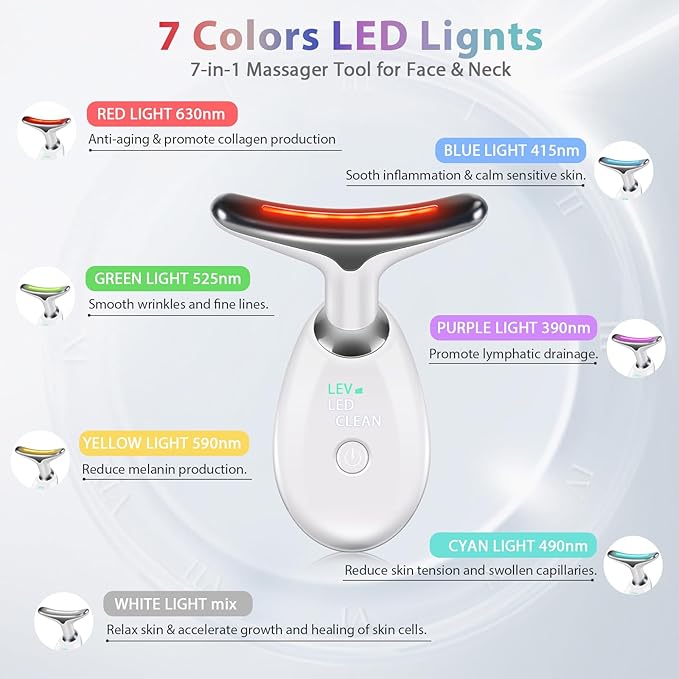 3 in 1 Face 𝖲cuIpting Tool, 7 Color Mode, Facial Massager for Face and Neck, at-Home Facial Beauty De𝗏ice for Skin Care, Face 𝖲cuIpting Wand