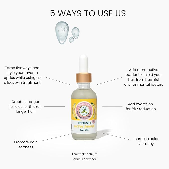 Hair & Scalp Bonding Serum - Repairs, Strengthens & Boosts Hair - Protects Against Damage - Infused with Banana Oil for All Hair Types - Enhances Softness & Shine - 1 Count