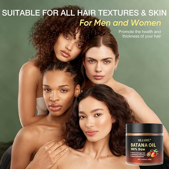 Batana Oil Products Bundle, Batana Oil Scalp Scrub and Raw Batana Oil, Strengthening, Hair Growth for Men Women with Thinning Hair or Hair Loss, Vegan, for All Hair Types