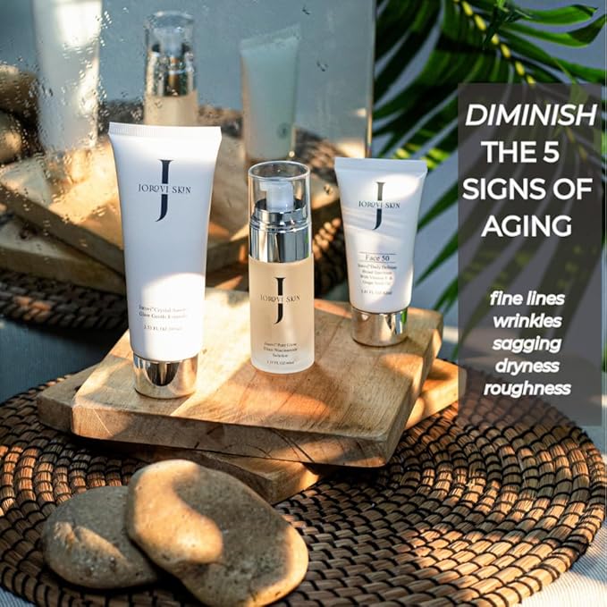 Jorovi Beauty Comprehensive Skincare Set -6- Piece Regimen with Cleanser, Toner, Face Serum, Eye Cream, Facial Moisturizer, and SPF 50 Lotion Kit for Women & Teens (Skin care Gift Set)