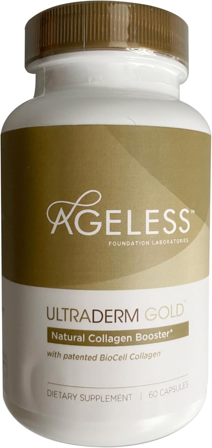 Ageless UltraDERM Gold - Natural Collagen Booster with BioCell Collagen - 60 Count