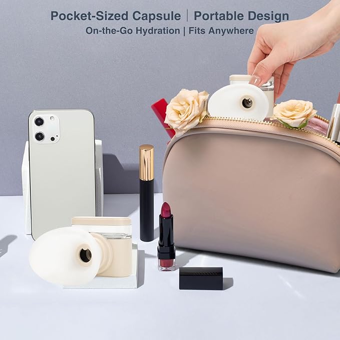 Eye Steamer for Dry Eyes Relief,Portable Electric Heated Steam Therapy Wand Machine with Moist Heat for Natural Tears Restore,Dry Eye Mist Sprayer with Warm Compress and 3 Level-Heat (Off white)