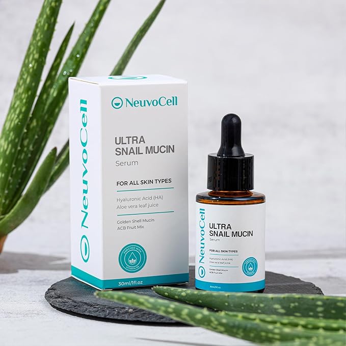 '-Ultra Snail Mucin Serum, Reduces the Appearance of Fine Lines & Wrinkles, Snail Serum for Face, Anti Wrinkle Serum, Snail Mucin Skin Care Hyaluronic Acid, Aloe, AHAs, 1fl.Oz