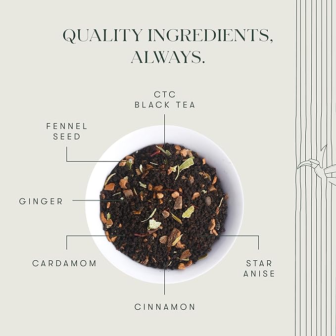 Luxmi Estates Kolkata Masala Chai | 100 gm | Signature India Collection | Assam CTC Tea | Black tea collection | Organic Strong tea | Antioxidants | Assam Valley tea | Fennel, Ginger Tea, Cardamom, Cinnamon, Star Anise