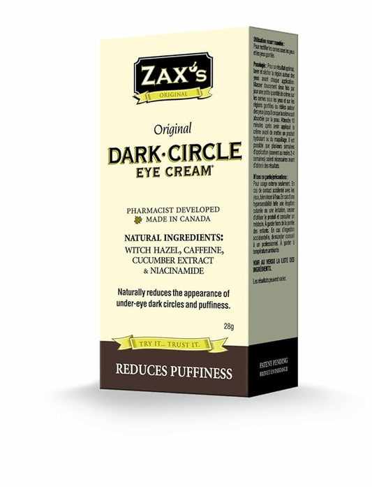ZAX'S ORIGINAL - Under Eye Cream for Dark Circles and Puffiness, Moisturizing Eye Cream with Witch Hazel, Caffeine, Niacinamide, and Cucumber Extract, Anti Aging Eye Cream, Puffy Eyes Treatment, 28g