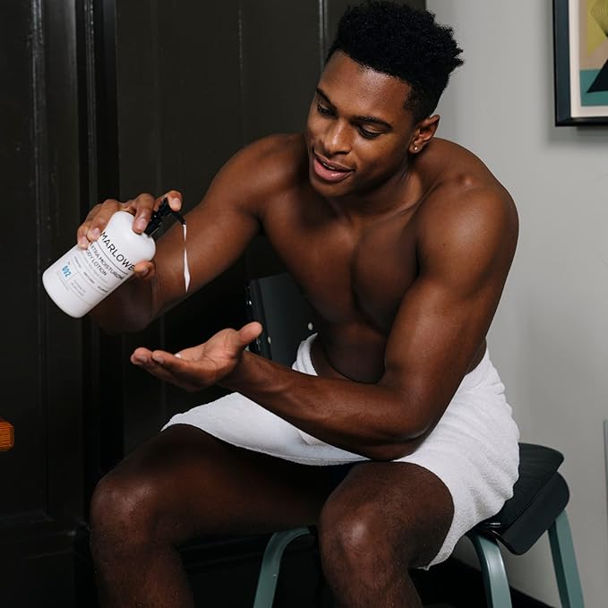 No. 002 Moisturizing Body Lotion 16 oz, Daily Dry Skin Lotion for Men, Made with Hydrating Natural Aloe Vera, Vegan, Oil Free, Light Fresh Tonka Scent