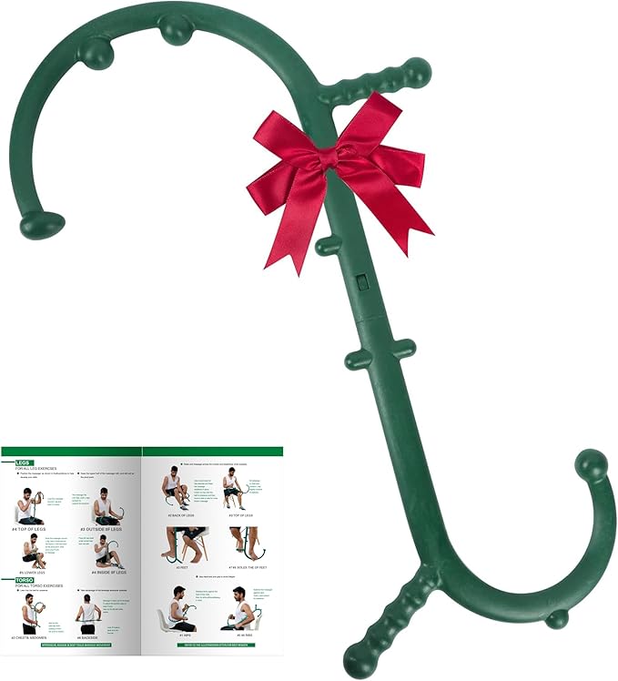 Massage Trigger Point Cane, Body Deep Tissue, Handheld Back, Neck, Shoulder, Leg and Feet Massager Rod, Muscle Release Tool Self Massage Hook Cane for Women & Men, Green