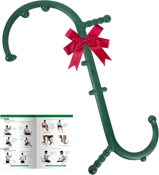 Massage Trigger Point Cane, Body Deep Tissue, Handheld Back, Neck, Shoulder, Leg and Feet Massager Rod, Muscle Release Tool Self Massage Hook Cane for Women & Men, Green