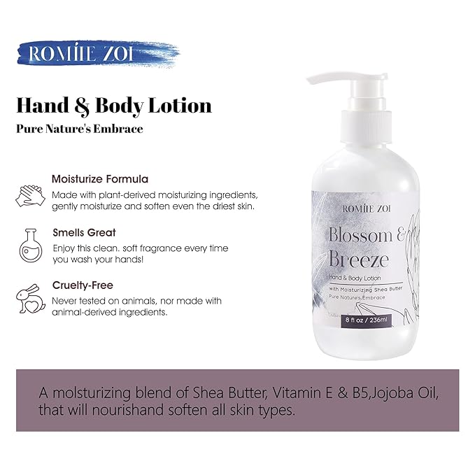 Daily Hand & Body Lotion with Moisturizing Shea Butter for All Skin Type- Blossom & Breeze - 236 ML / 8 FL OZ