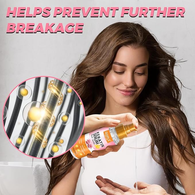 Keratin Protein Hair Serum Keratin Styling & Moisturizing Oil - Anti Frizz Control Nourishes & Repair Keratin Hair Serum Oil for Dry Damaged Hair Heat Protectant Serum for Shine Prevent Hair Burns