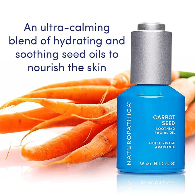 Naturopathica Carrot Seed Soothing Facial Oil, Rejuvenating Face Oil to Help Prevent Redness & Protect Skin, Hydrating Antioxidant Oil for Face, 1.18 fl oz
