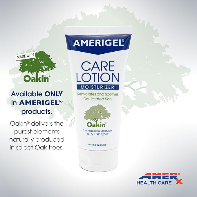 AMERIGEL Care Lotion – Hypoallergenic Moisturizer - Diabetic Skin Care - Rehydrates and Soothes Dry, Irritated Skin - 6 oz.