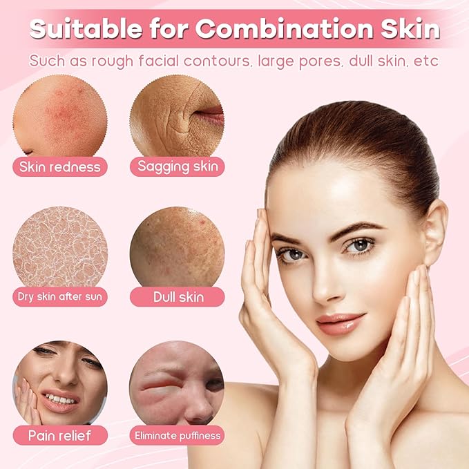 2 Pack Ice Face Roller Facial Gua Sha Tool Ice Roller for Face Beauty Gifts Ice Cube Roller Facial Ice Mold (Pink Green)