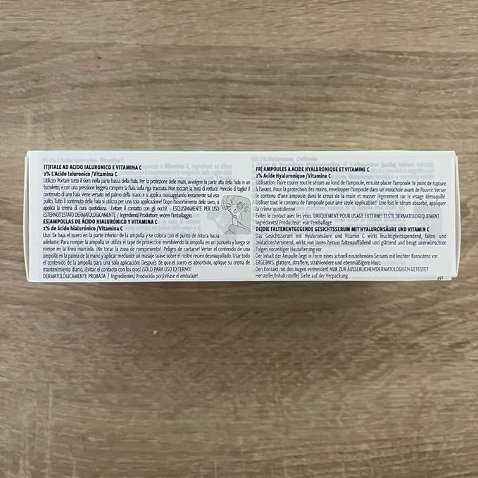 GEROVITAL HYALURON C Hyaluronic Acid Serum for Face with Vitamin C, Intensive Anti-Wrinkle Face Treatment, Hydrating, Face Moisturizer, for Normal, Mixed, Dry Skin, 10 vials x 2 ml