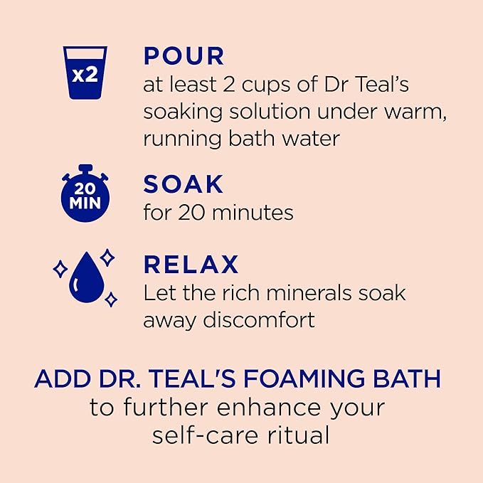 Dr Teal's Pure Epsom Salt Stress Relief with Ginseng & Ginger Essential Oils, 3 lbs (Pack of 4)