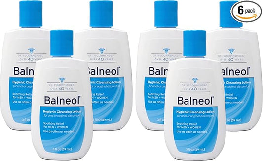 Balneol Hygienic Cleansing Lotion Bottles, 3 Fl Oz (Pack of 6)