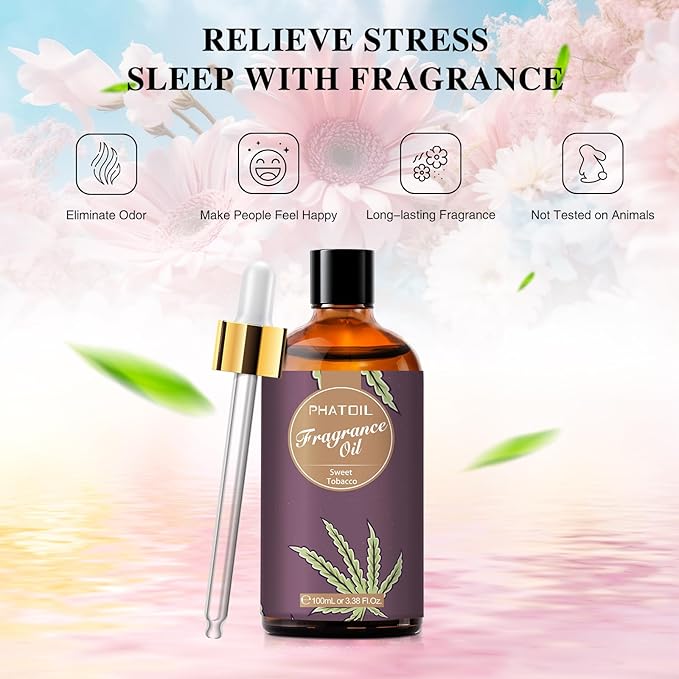 3.38FL.OZ Sweet Tobacco Fragrance Oils for Aromatherapy, Essential Oils for Diffusers for Home, Perfect for Diffuser, DIY Candle and Soap Making, DIY Scented Products - 100ml
