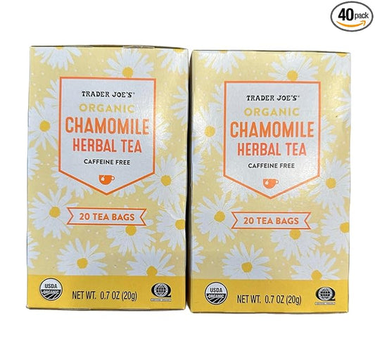2 Boxes Trader Joe's No Caffeine Organic Chamomile Herbal Tea