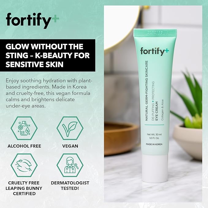 Fortify 9-in-1 Natural Skincare Eye Cream – 2 Pack Anti-Aging Under Eye Cream for Dark Circles, Puffiness & Bags Under Eyes – 30ML