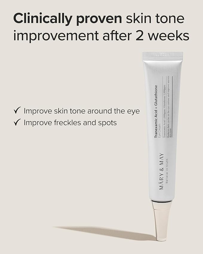 Mary&May Glutathione Eye Cream Special Set - Powerful Antioxidant, Reduces Dark Circles in the Eye, Improve Uneven Skin Tone with Vitamin C, 1.01 oz.+ Mini 0.4oz 2 Pack