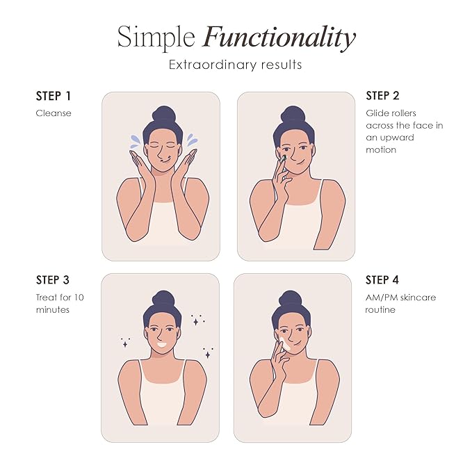 VORA Microcurrent Facial Roller by Project E Beauty | 3D Face & Body Massager | Instant Face Lift & V-Shape | Collagen Boost | Tightens Skin | Anti-Aging | Roller Tightens Skin | Solar Powered