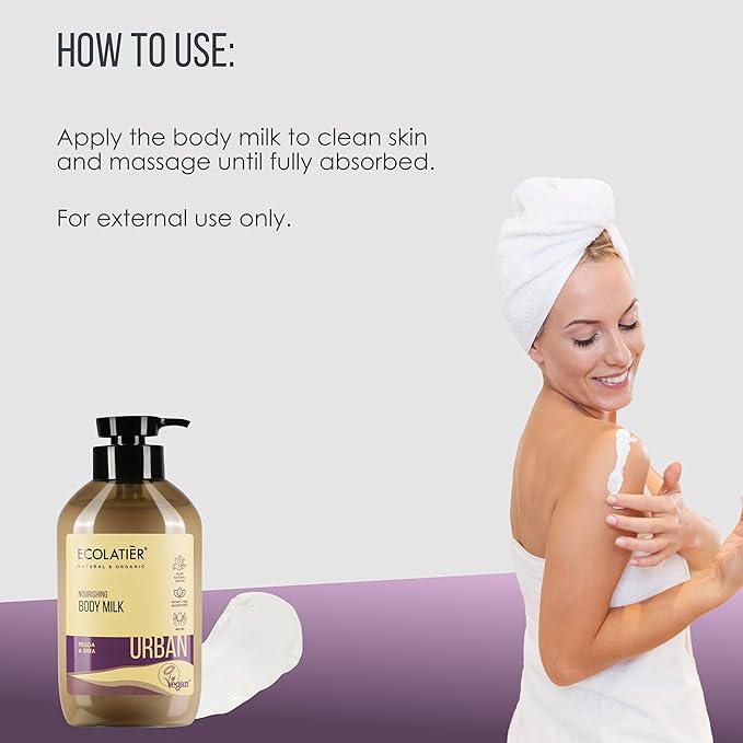 Nourishing Body Milk - Hydrating Body Lotion for Women & Men, 97.5% Natural Ingredients, Vegan Certified, Lightweight Formula with Mulberry & Avocado Oil for Dry Skin, 13.5 Fl Oz - ECOLATIER