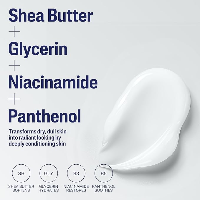 Cetaphil Body Lotion, Advanced Radiance Lotion with Shea Butter for Dry, Sensitive Skin, 8 oz Pack of 3, Fragrance Free, Hypoallergenic, Non-Comedogenic