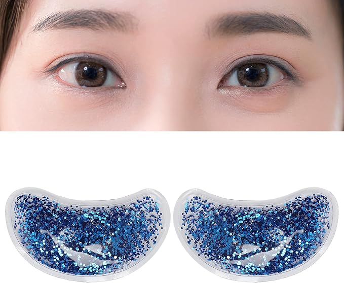 Eye Gel Ice Pack, Reusable Gel Eye, Eye Cooling Pad Hot Cold Eye Patch, Under Eye Patches to Relieve Tired Eyes, Dark Circles(Blue)