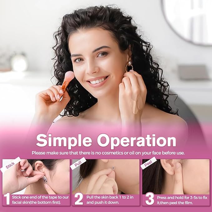 Face Tape Lifting Invisible, Face Lift Tape 140Pcs, Neck Tape Facelift Tape for Face Invisible Use Before Makeup, Facial Tape Face Lift for Lifting Sagging Skin Wrinkle Neck Double Chin Jowls Eyes