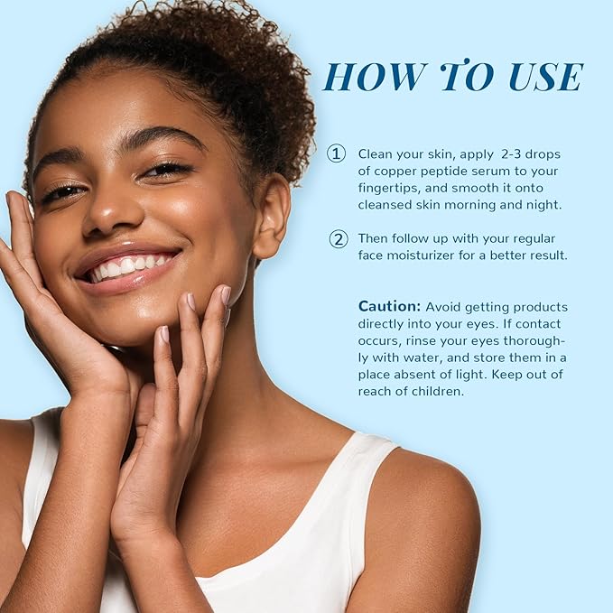 ANAI RUI Copper Peptides Serum for Face -Copper Peptide Face Serum + Hyaluronic Acid - Reduces Fine Lines & Wrinkles, Plumping and Radiant Skin, 1.fl.Oz