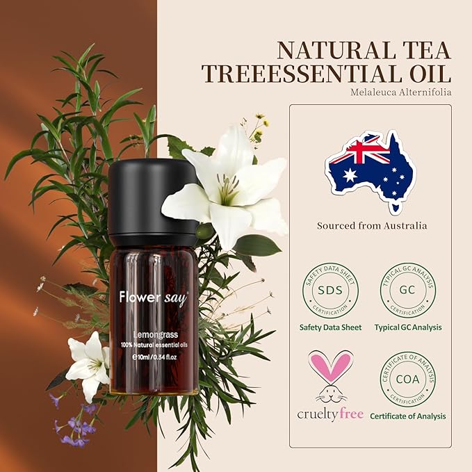 Lemongrass Essential Oil 0.34Oz - 100% Pure Natural MAX Undiluted Premium Therapeutic Grade Essential Oils for Diffuser/Skin Care/Massage/Hair