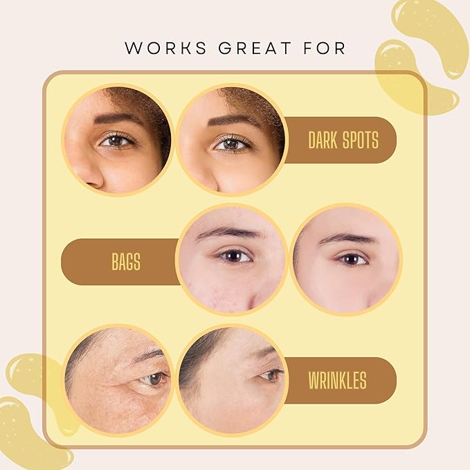 Under Eye Patches – Korean Skincare Face Masks for Puffy Eyes & Dark Circles, 24K Gold Caffeine & Hyaluronic Eye Mask Patch for Women Skin Care, Anti Wrinkle Puffiness Treatment