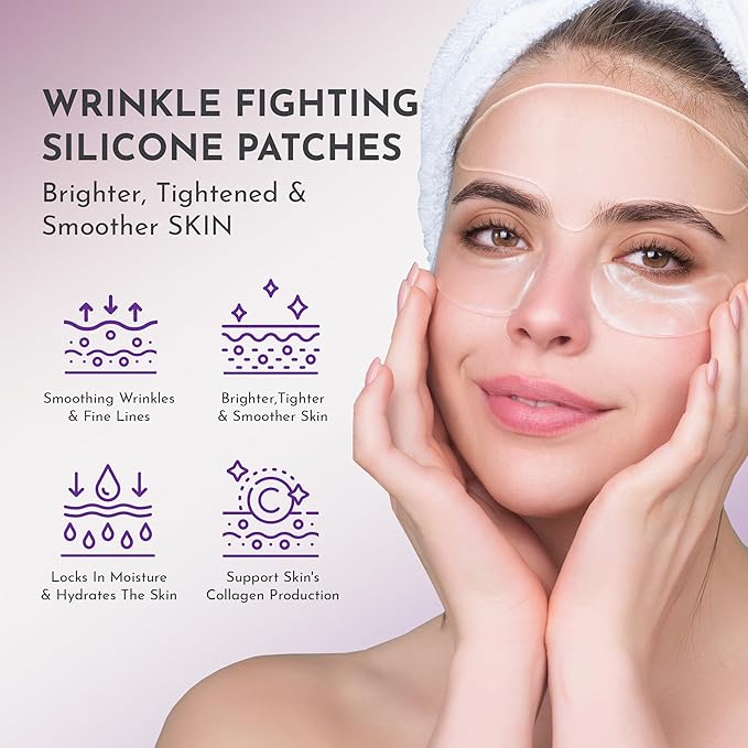 20X Reusable Expression Line Smoothing, Medical-Grade Silicone for Overnight Wrinkle Reduction & Anti-Aging Hydration, Beautify Brow Lift Forehead Anti-Wrinkle Patch