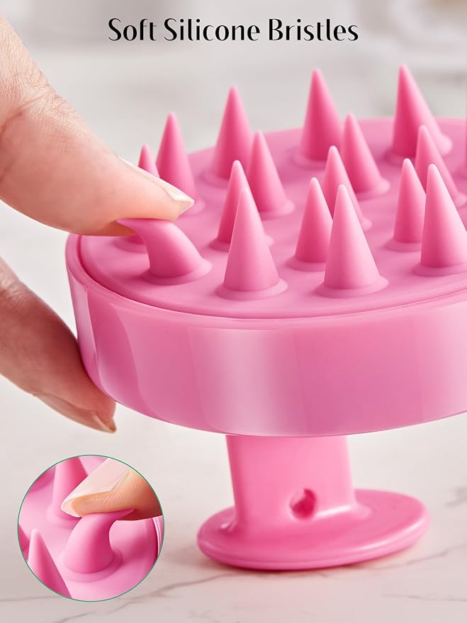 HEETA Scalp Massager Hair Growth 2-Pack, Soft Silicone Scalp Scrubber Shampoo Brush for Exfoliation Dandruff Removal Head Massage Stress Relax, Wet & Dry Use for Women Men Thick Thin Curly Hair Care