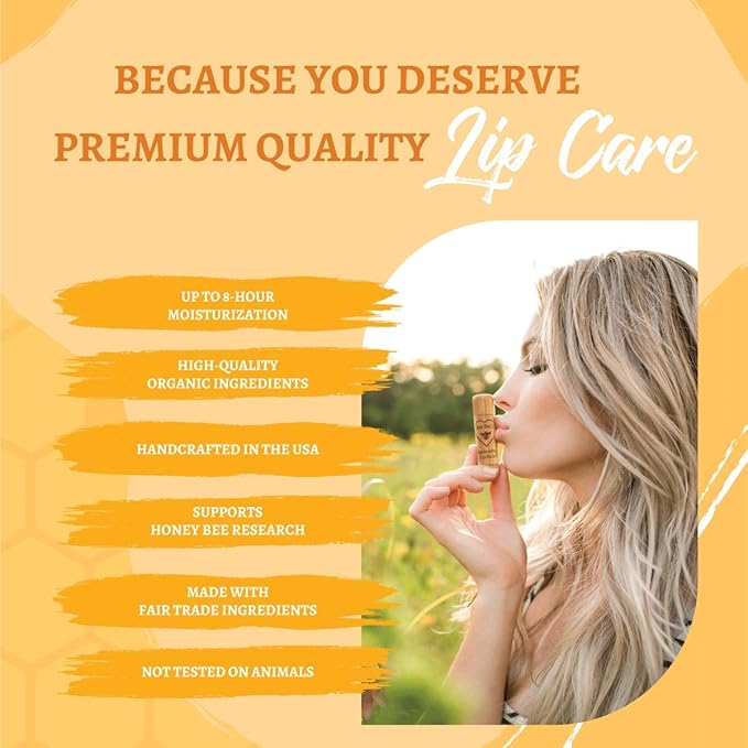 Bee Bella Lip Balm, Peppermint, 3 Pack - Hydrating Lip Care, 100% Natural, Original Organic Beeswax with Vitamin E, Handmade in USA, Easter Basket Gift