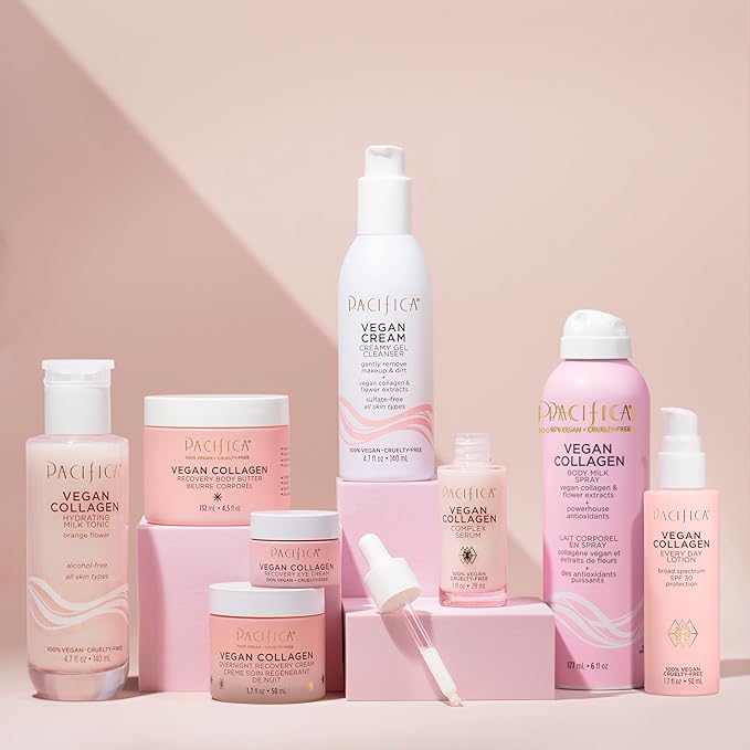 Pacifica Vegan Collagen Cream Gel Facial Cleanser - Daily Foaming Face Wash & Makeup Remover, Hydrating Anti-Aging Face Wash for Dry & Sensitive Skin, 4.7oz