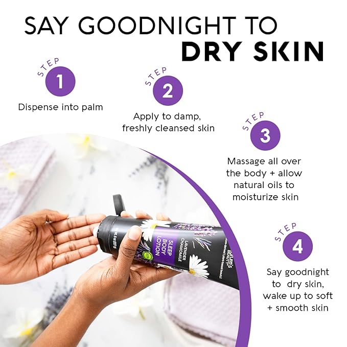 Nature's Beauty Lavender Chamomile Sleep Body Lotion Multi-Pack - Lightweight, Non-Greasy Moisturizer to Sooth & Relax Dry Skin, Made w/Coconut, Jojoba + Moringa Seed Oils, 8 oz (2 Pack)