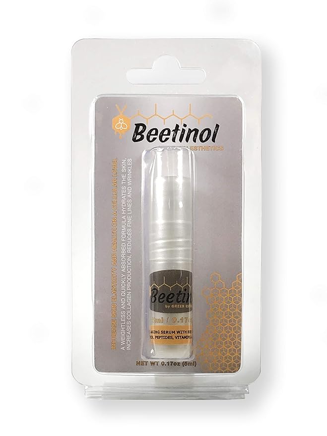 2 Beetinols Anti aging serums (15ml bottle & 5ml Roller Ball applicator) - Day/Night Eye & Face Serum : Bee Venom, Retinol, Peptides, Hyaluronic Acid, Vitamin C & K