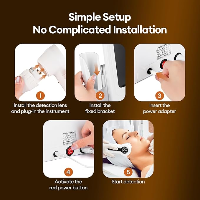 Scalp Analysis Machine, 11 Inch HD Screen Skin Hair Analyzer, Digital Hair Follicle Scalp Detector with 50x/200x DualHeads for Home Salon Use,No APP Needed