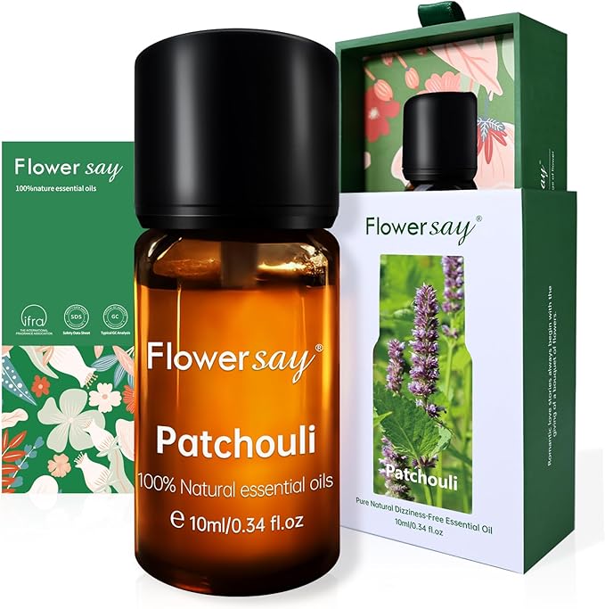 Patchouli Essential Oil 0.34Oz - 100% Pure Natural MAX Undiluted Premium Therapeutic Grade Essential Oils for Diffuser/Skin Care/Massage/Hair/Toenails