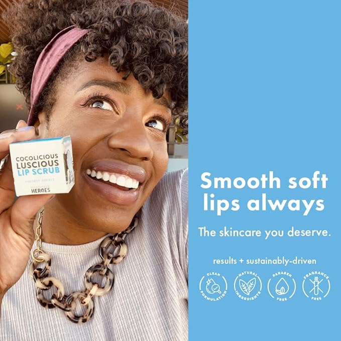 Handmade Heroes 100% Natural Lip Scrub, Vegan Conditioning Coconut Exfoliator - Gentle Exfoliant, Sugar Polish and Scrubber for Chapped Dry Lips, 1oz (Coconut Sorbet)