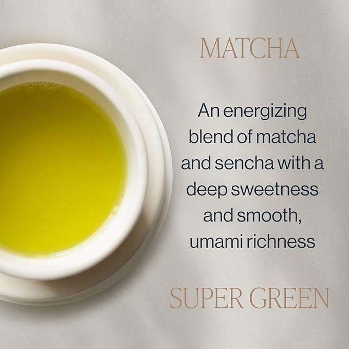 Rishi Tea Matcha Super Green Japanese Tea - Organic, Caffeinated Sachet Bags, Umami, Antioxidant Rich Sencha & Matcha Blend - 15 Count (Pack of 6)
