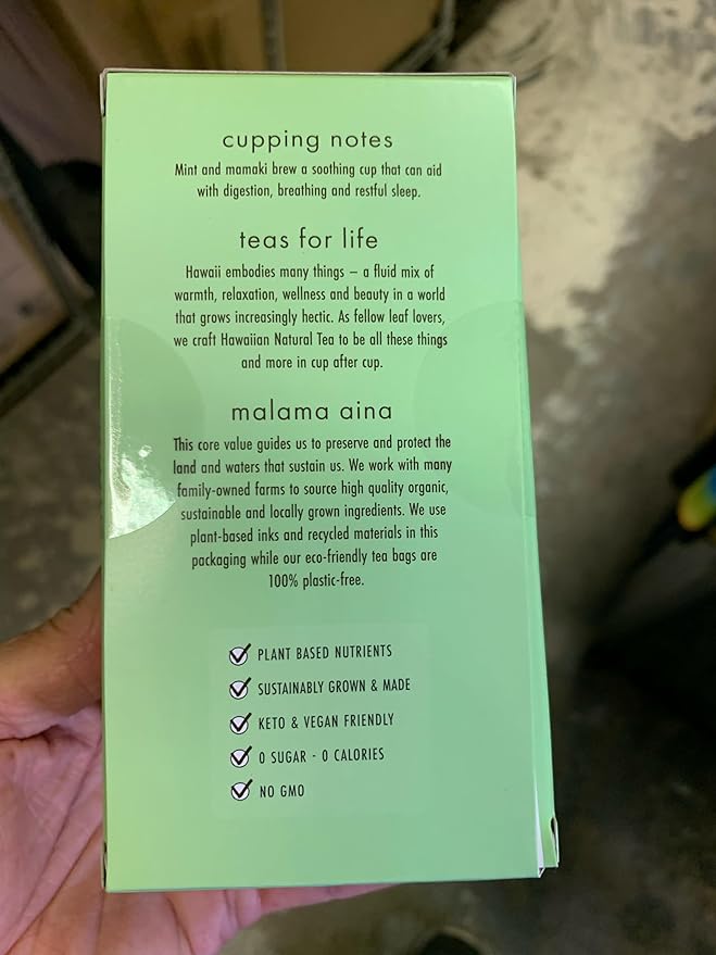 Hawaiian Natural Tea Organic Mamaki Jasmine Green Tea Blend - Antioxidant-Rich For Calming, Wellness, Bedtime, Anxiety & Stress - Gift for Special Ocassions, 20 Bags